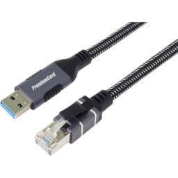 Tarjeta de red PremiumCord kunet3 USB-A Ethernet 1000 Mbit/s con cable integrado