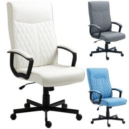 Silla Oficina Welltin Respaldo Alto Altura Ajustable Inclinación Blanco Roto