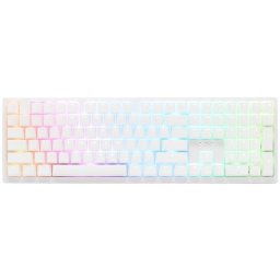Teclado Ducky Zero 6108 mecánico blanco puro RGB tri-mode hot-swap MX2A blue