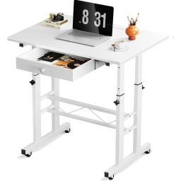 Mesa Gaming GTPLAYER Elevable 80x50 con Cajones y Ruedas Blanco