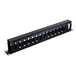 Aiten Data Organizador de Cables Metálico 1U con Tapa Negro