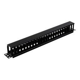 Aiten Data Organizador de Cables 1U con Tapa Negro