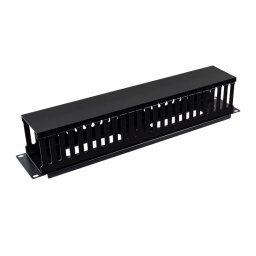 Aiten Data Organizador de Cables 2U con Tapa Negro