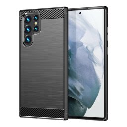 Max Power Digital Funda Fibra de Carbono para Samsung Galaxy S23 Ultra Antigolpes Silicona Negra