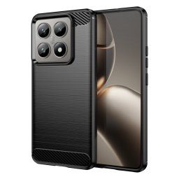 Max Power Digital Funda Fibra de Carbono Antigolpes Silicona Negra para Xiaomi 14T / 14T Pro