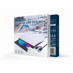 Lector/Grabador Externo Gembird DVD-USB-03-BW DVD±RW USB 3.1 Tipo C 24x/8x Negro-Blanco