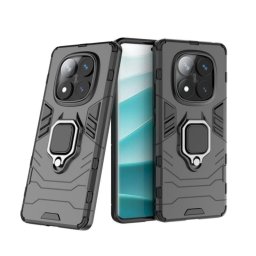 Funda para móvil Max Power Digital Magnética Anillo Doble Capa Silicona Negro para Xiaomi Redmi Note 14 Pro 4G