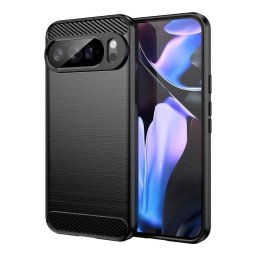 Funda para móvil Max Power Digital Fibra de Carbono Antigolpes Silicona Negra para Google Pixel 10 Pro XL