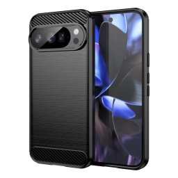 Funda para móvil Max Power Digital Fibra de Carbono Antigolpes Silicona Negra para Google Pixel 10 / 10 Pro