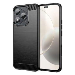 Funda para móvil Max Power Digital Fibra de Carbono Antigolpes Silicona Negra para Honor 400 Lite