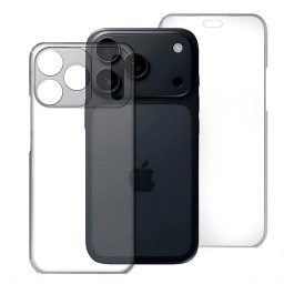 Funda para móvil Max Power Digital Doble Cara 360 Grados Silicona Transparente Protección Integral para Apple iPhone 17 Pro