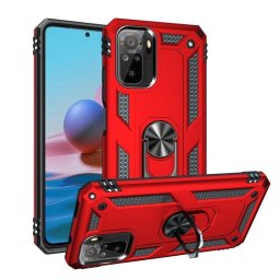 Funda para móvil Max Power Digital Anillo Giratorio Silicona Policarbonato Roja Antideslizante para Xiaomi Redmi Note 10S y Note 10