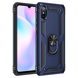 Funda para móvil Max Power Digital Anillo Giratorio Silicona Policarbonato Azul Antideslizante para Xiaomi Redmi 9A y 9AT