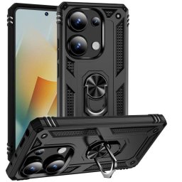 Funda para móvil Max Power Digital Anillo Giratorio Silicona y Policarbonato Negra Antideslizante para Xiaomi Redmi Note 13 Pro 4G