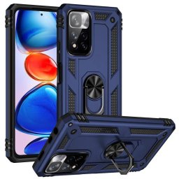 Funda para móvil Max Power Digital Anillo Giratorio Silicona Policarbonato Azul Antideslizante para Xiaomi Redmi Note 11 Pro