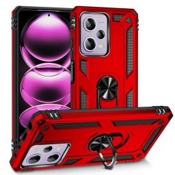 Funda para móvil Max Power Digital Anillo Giratorio Silicona y Policarbonato Roja Antideslizante para Xiaomi Redmi Note 12s