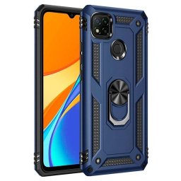 Funda para móvil Max Power Digital Anillo Giratorio Silicona Policarbonato Negra protección 360° para Xiaomi Redmi 9C