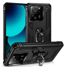 Funda para móvil Max Power Digital Anillo Giratorio Silicona y Policarbonato Negra Protección 360 grados para Xiaomi Mi 13T y Mi 13T Pro