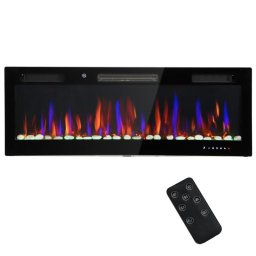 Homcom Chimenea Eléctrica Empotrable Con Llama 3d Ajustable Y 12 Colores