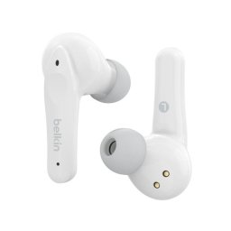 Auriculares Belkin Soundform Nano inalámbricos Bluetooth para llamadas y música, IPX5, blancos