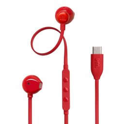 Auriculares JBL Tune 305C con cable USB-C para llamadas y música, color rojo