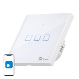 Interruptor inteligente Sonoff T2EU3C-TX WiFi + RF 433 3 canales táctil