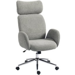 Silla de oficina Rolipo ergonómica con reposacabezas ajustable, función de balanceo y altura ajustable gris oscuro