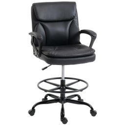 Silla de oficina ergonómica Rolipo con altura y reposapiés ajustables negra