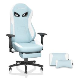 Silla Gaming Ergonómica Rolipo Kornox Reposapiés, Altura Ajustable Blanco/Azul