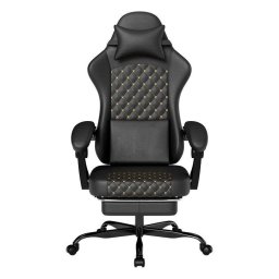 Silla Gaming Ergonómica Rolipo W3298 Masaje Reposapiés 150kg Cuero PVC