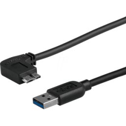 STARTECH.COM ST USB3AU50CMLS - Cable USB 3,0, macho a macho Micro B, 0,5 m, en ángulo