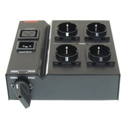 Lapara Switch Bypass de Mantenimiento y Regleta 4x Schuko 16A para SAI Negro