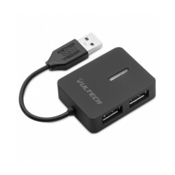 Hub Vultech 4 puertos 480 Mbit/s USB 2.0 modelo HU-04USB2 con LED y Plug and Play