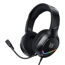 Auriculares ONIKUMA X31 con cable USB y jack 3.5 mm para gaming, RGB, micrófono flexible gris