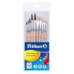 Juego de Pinceles Pelikan Bellas Artes Cerda de Cola de Caballo 10 Piezas