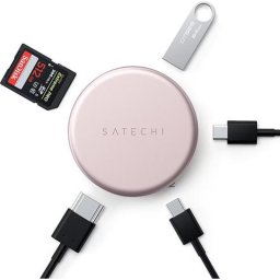 Hub USB 5 en 1 Satechi OntheGo Rosa con HDMI 4K y 60W PD