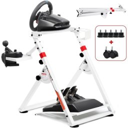 Gtplayer Soporte Volante Con Palanca V1 V2 Inclinable Multiplataforma - Blanco Rojo