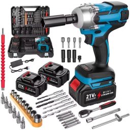 Llave de impacto Autrucker 21V Brushless 380 Nm 1/2" con kit y baterías