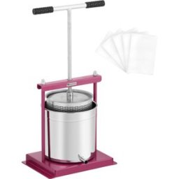 Prensa para fruta - acero inoxidable / hierro - 12 L - incluye 5 paños de prensado -Wiesenfield 10012860