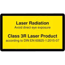 PICOTRONIC PICO 70119602 - Etiqueta de advertencia láser inglesa DIN EN 60825, clase 3R, 38