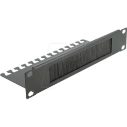 DELOCK 66483 - Barra de escobillas de gestión de cables de 10" con placa