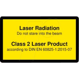 PICOTRONIC PICO 70115024 - Etiqueta de advertencia láser inglesa DIN EN 60825, clase 2, 38x