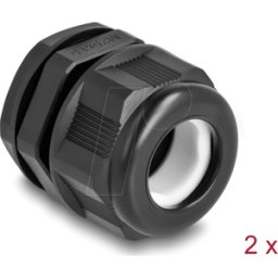 DELOCK 60473 - EX Prensaestopas M25 negro 2 piezas