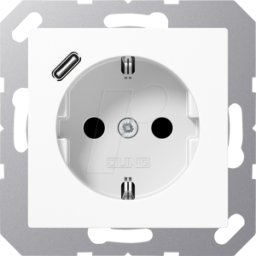 JUNG JG A1520-18 C WW - Toma de corriente con cargador USB 1 x tipo C, serie AS/a, blanc