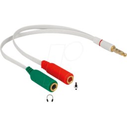 DELOCK 65447 - Cable adaptador para auriculares con micrófono izquierdo
