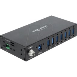 DELOCK 60791 - Concentrador industrial 7 x USB 5 Gbps Tipo-A con protección ESD