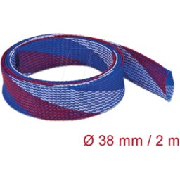 DELOCK 20756 - Manguito trenzado elástico 2 m x 38 mm azul-rojo-blanco