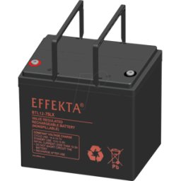 EFFEKTA EFKTA BTL12-75LX - Batería de plomo-vellón, AGM, 12V, 75 Ah