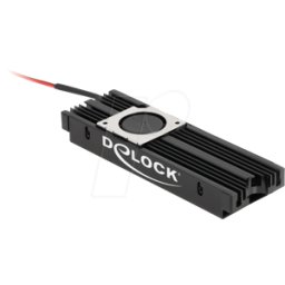 DELOCK 18451 - Disipador de calor para SSD M.2 2280, ventilador, negro