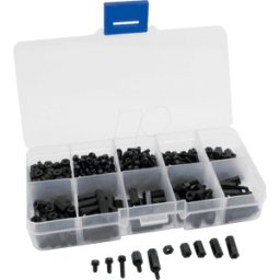 FREI RPI MOUNTINGKIT5 - Raspberry Pi - Surtido de espaciadores, 380 piezas, M2.5, negro